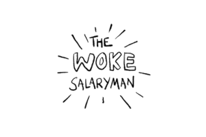 The woke salary man logo